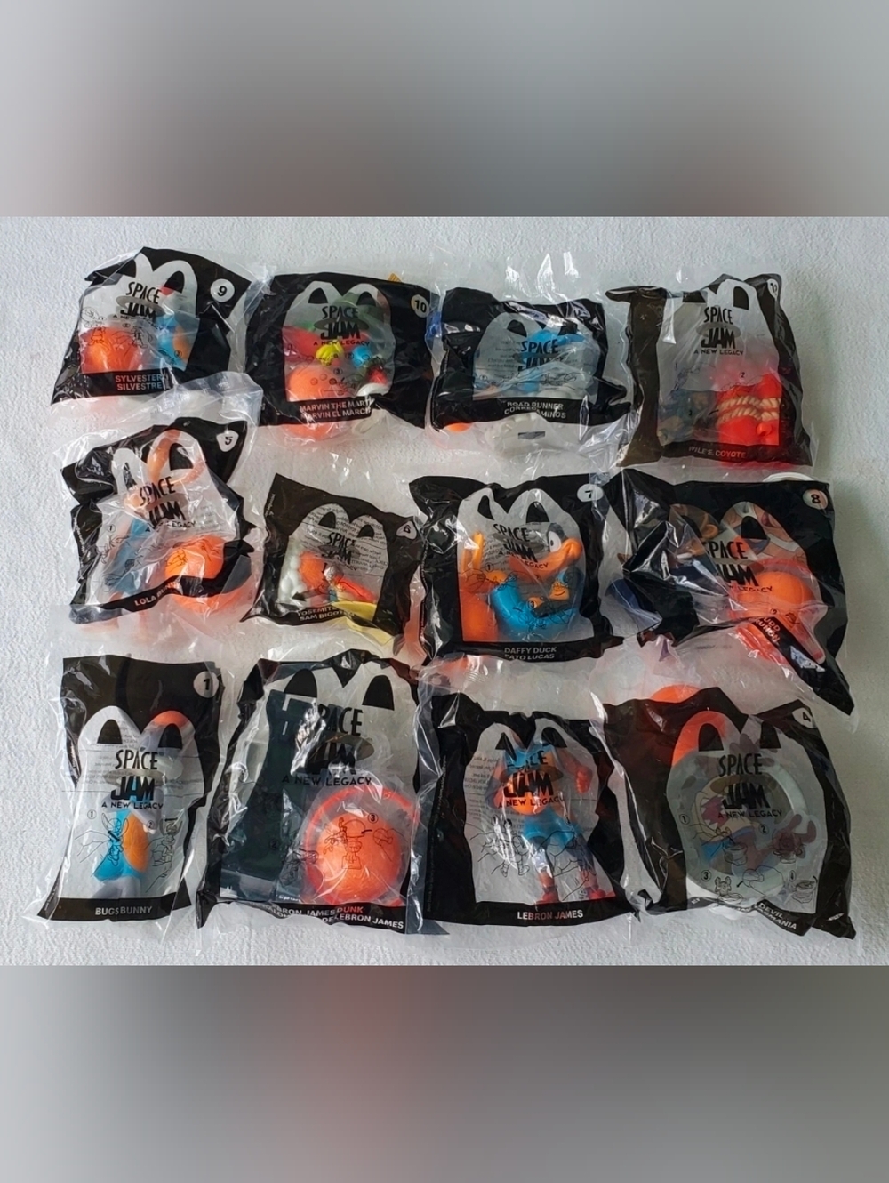 New Space Jam McDonalds Happy Meal Toys, Complete Sealed Set of 12